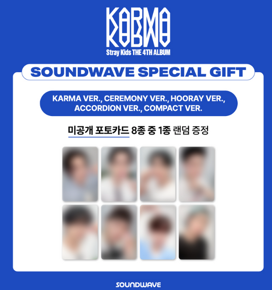 [POB] Stray Kids 4th Full Album <KARMA> Soundwave R1 Photocard PC