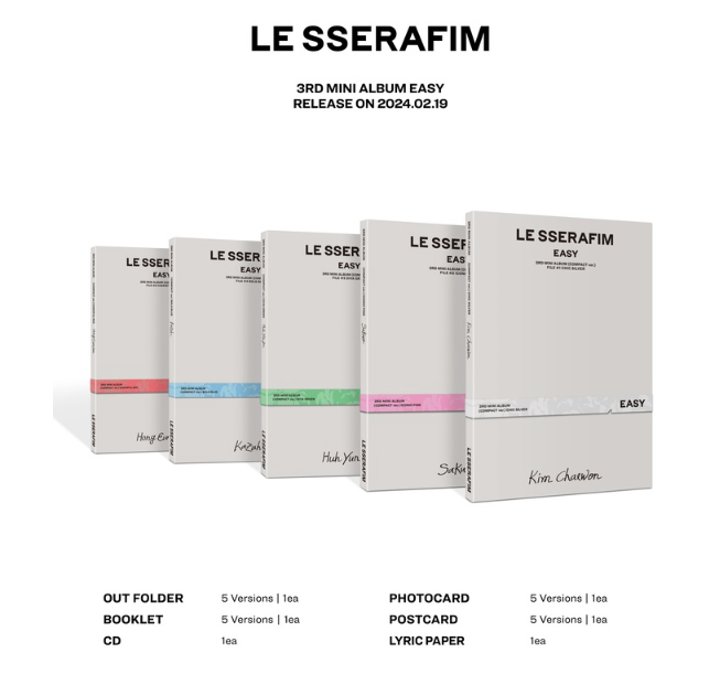 [ALBUM] LE SSERAFIM 3rd Mini Album 'EASY' (COMPACT ver.) Random