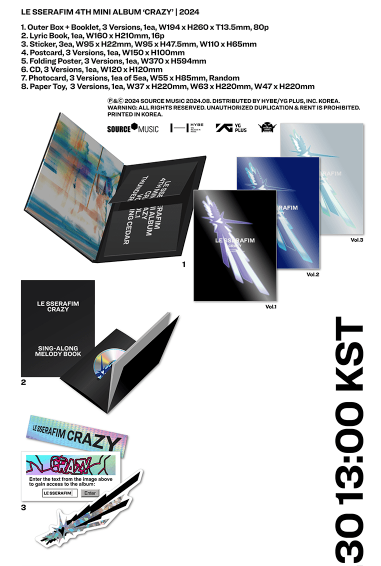 [ALBUM] LE SSERAFIM 4th Mini Album 'CRAZY' (Random)