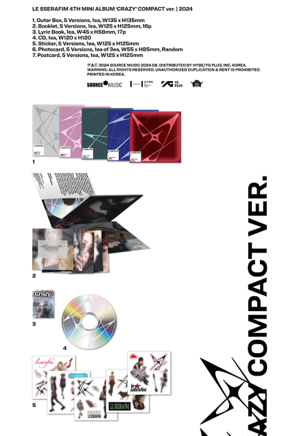 [ALBUM] LE SSERAFIM 4th Mini Album 'CRAZY' (COMPACT ver.) Random