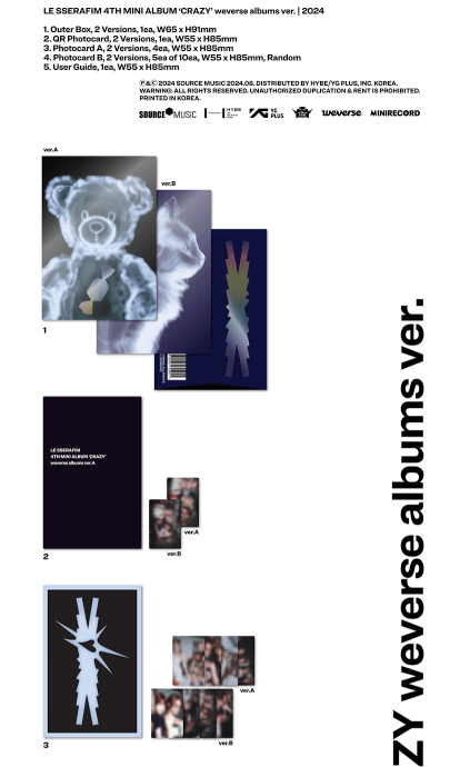 [ALBUM] LE SSERAFIM 4th Mini Album 'CRAZY' (weverse albums ver.) Random