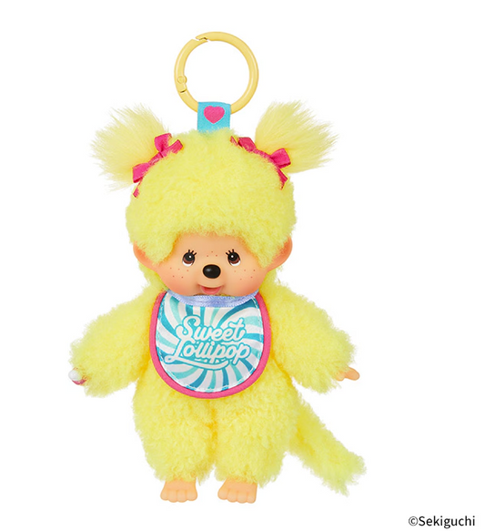 [Monchhichi] Sweet Lollipop Monchhichi Keychain (Yellow)