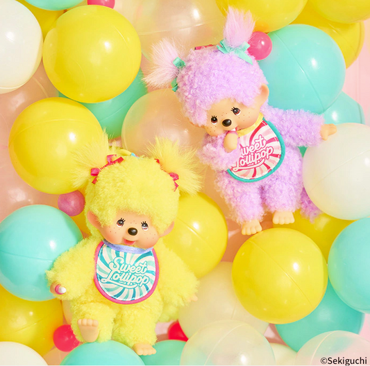 [Monchhichi] Sweet Lollipop Monchhichi Keychain (Yellow)