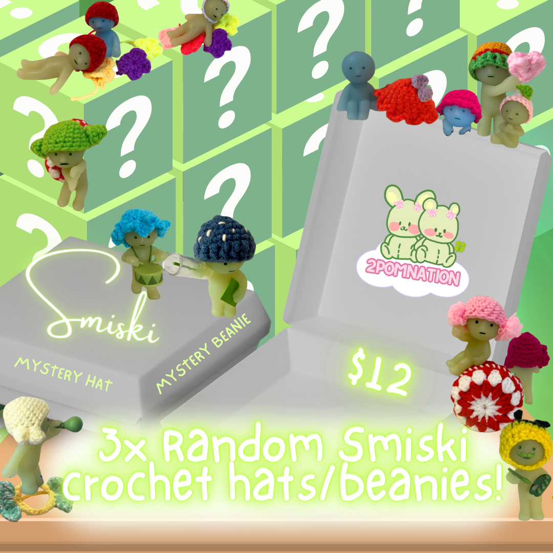[2POM GRAB BAG] 🧶 Handmade Smiski Crochet Hats