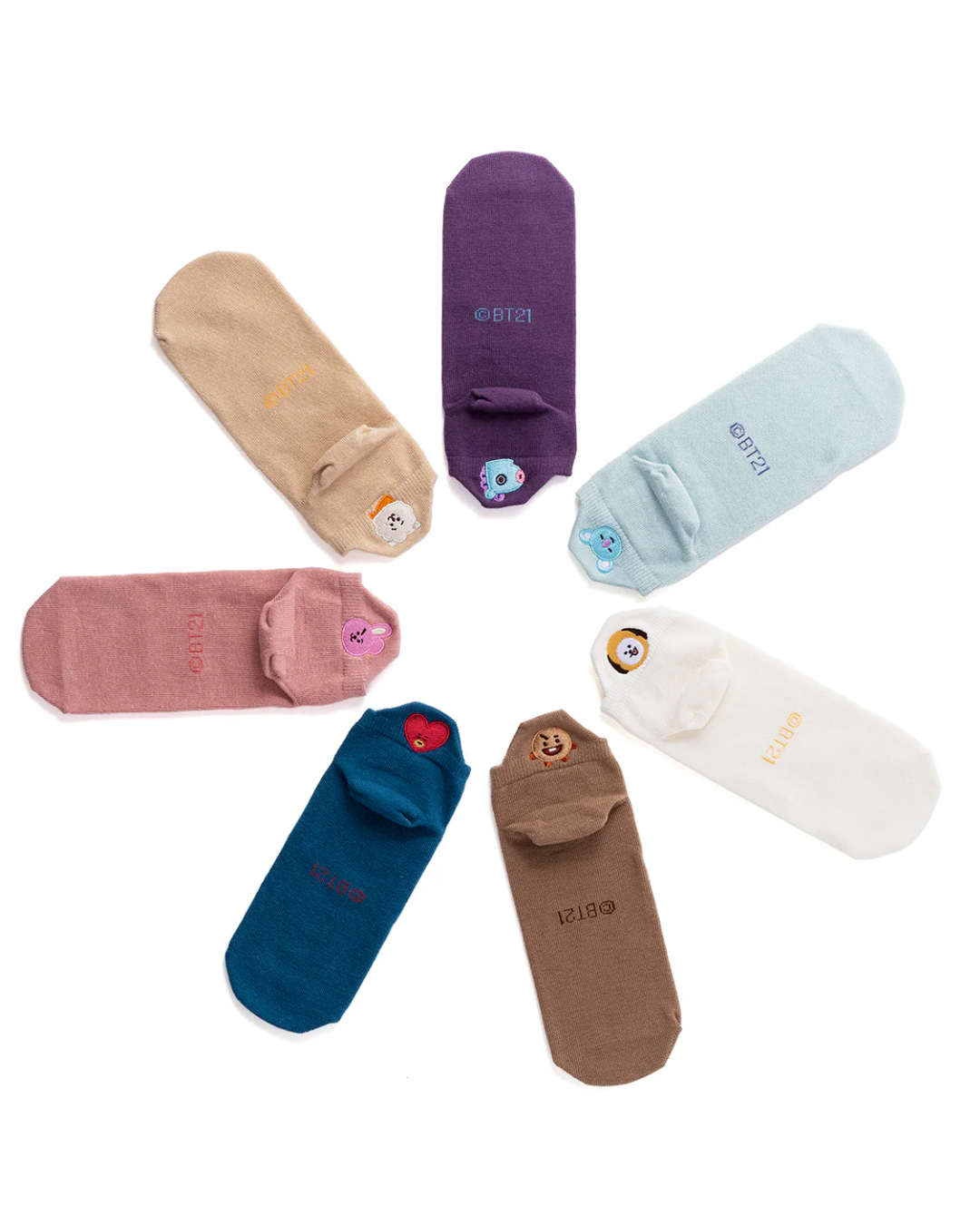 [MERCH] BT21 Sneaker socks (muted colors)