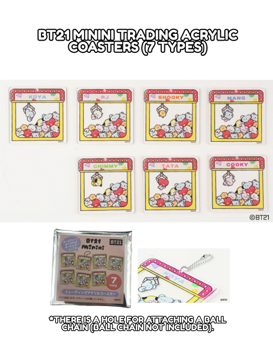 [MERCH] BT21 minini Trading Acrylic Coasters (7 types)