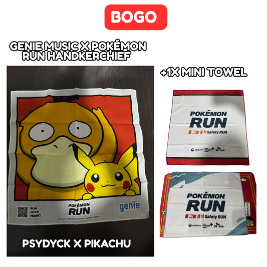 [MERCH] POKEMON RUN X Genie Music x Pokémon Run handkerchief Psyduck x Pikachu