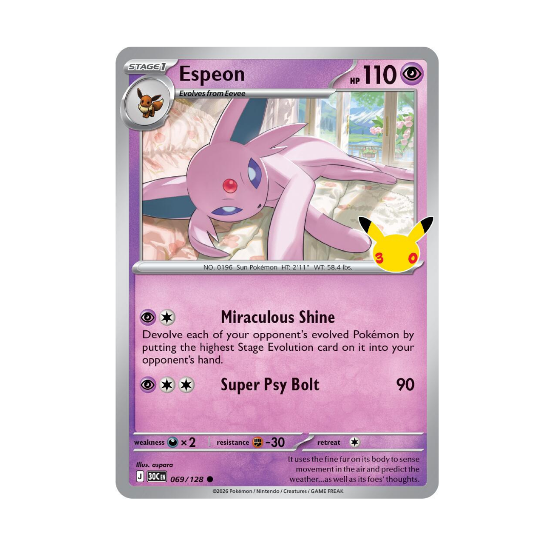 [POKEMON] Espeon #69 Pokemon 30th Celebration Pokemon Card
