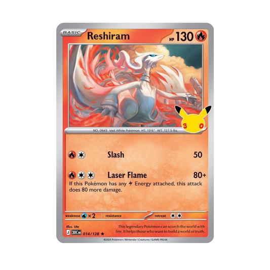 [POKEMON] Reshiram #14 Pokemon 30th Celebration Pokemon Card