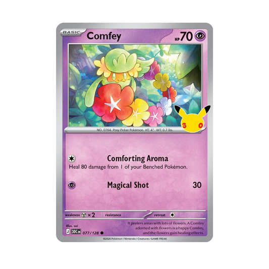 [POKEMON] Comfey #77 Pokemon 30th Celebration Pokemon Card